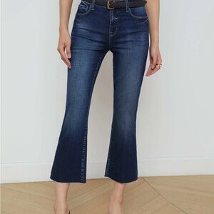 L’AGENCE Kendra Cropped Flare Jeans. Dar blue. Size 27